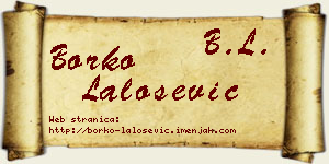 Borko Lalošević vizit kartica